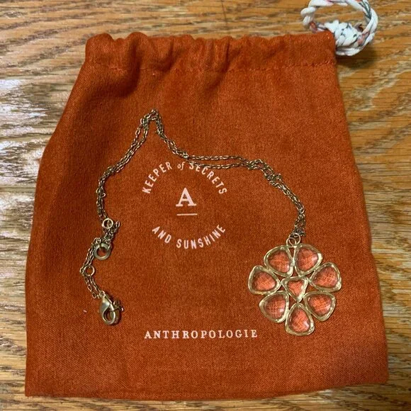 Anthropologie Gold Blooming Mosaic Necklace - Picture 5 of 5